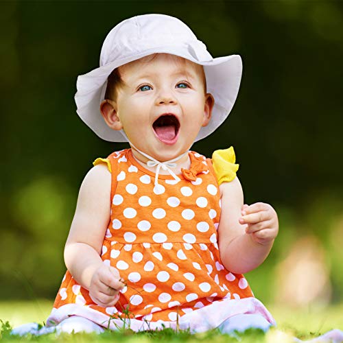 2 Pieces Baby Girl Sun Hat Infant Uv Protection Summer Hats With Bows Wide Brim Bucket Hats Adjustable Sunscreen Beach Caps Bowknot Fisherman Caps (Baby Of 6-12 Months, White And Pink) #TOP5