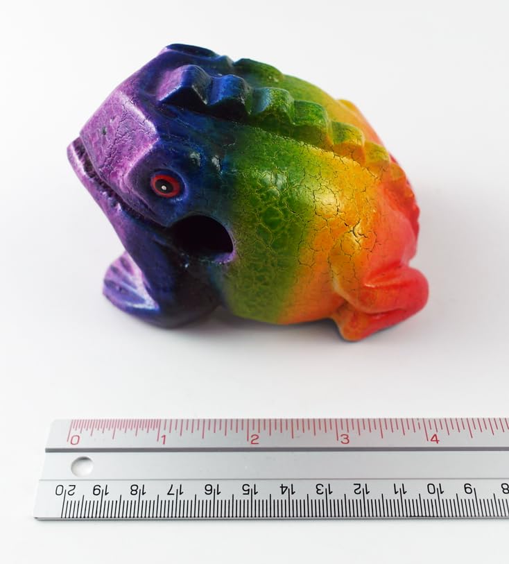 Set 3 Güiro In Legno A Forma Di Rana - Strumento Musicale Percussione, 5-8-10 Cm, Con Bacchetta - Foto 5