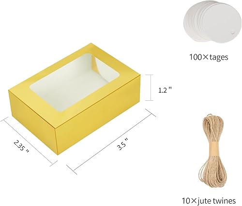 Miniatura 7 de COTOPHER - Caja de jabón 30 cajas pequeñas de embalaje de jabón de 35 x 235 x 12 pulgadas mini cajas de papel kraft con cajas de jabón para ventana