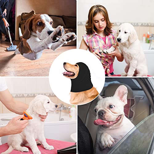 Hund Snood Ohrenschützer - Gehörschutz Hoodie für Hals und Ohren - Lärmschutz Haustier Snood für Hunde und Katzen (Schwarz, M)