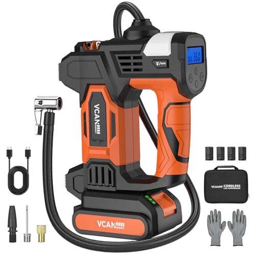 Tire Inflator Portable Air Compressor, 150PSI & 20 V Rechargeable ...