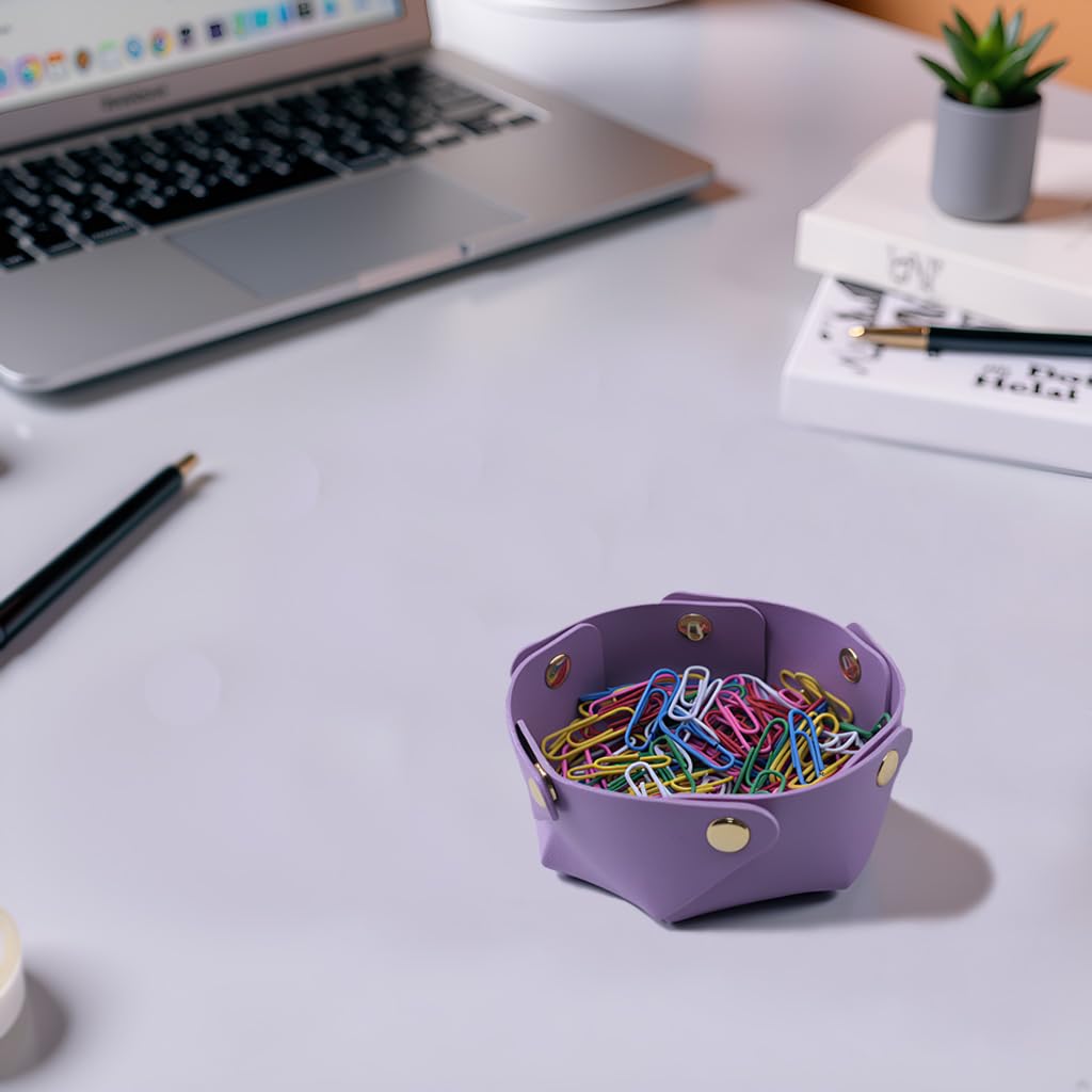 3 Stück niedliche und stilvolle Büroklammer-Halter, weiß/lila/rosa, Büroklammer-Halter für den Schreibtisch, funktionaler Büro-Organizer für Binder-Clips, dekoratives Arbeitsplatz-Accessoire für
