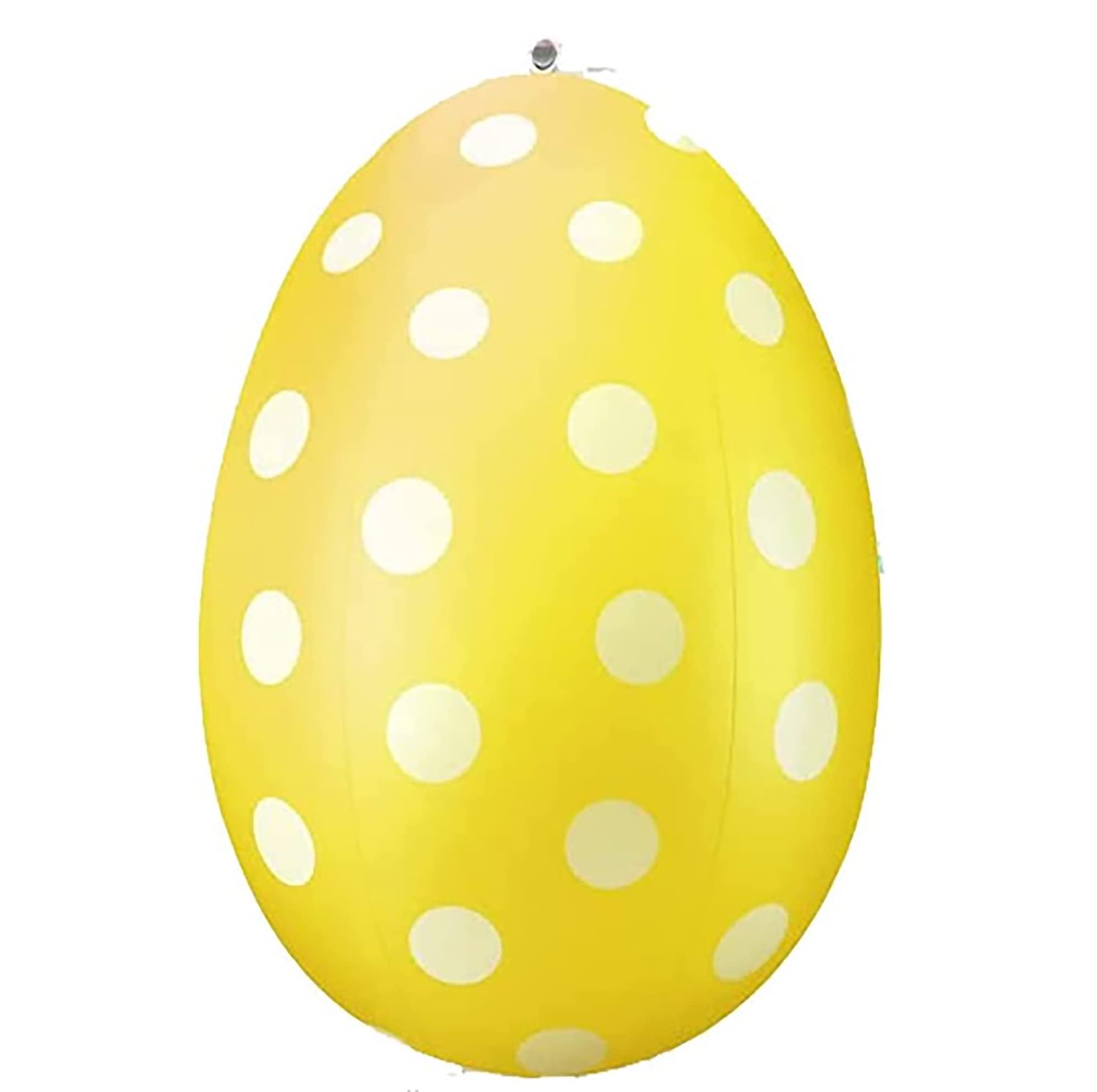 2024 Inflatable Easter Eggs Outdoor Decoration Hanging Colorful Egg Ornaments for Holiday Yard Garden Lawn Porch Party (16inch-1PCS, Yellow)