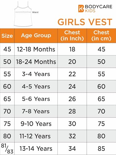 Image of BODYCARE Girl's Super Combed Cotton Spandex Regular Fit Camisole with Slip Soft & Comfortable Skin Friendly Innerwear Vest | Pack of 2