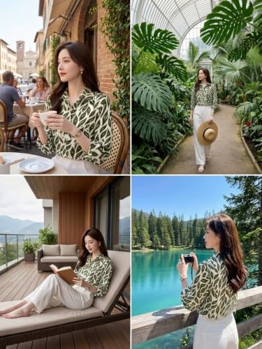 Image of Leriya Fashion Shirt for Women S-3XL | Abstract Printed Crepe Full Sleeve Shirt Collared Silhouette | Office Wear Tops for Women, Western Shirt for Women & Stylish Tops for Women Smart-Casual Styling