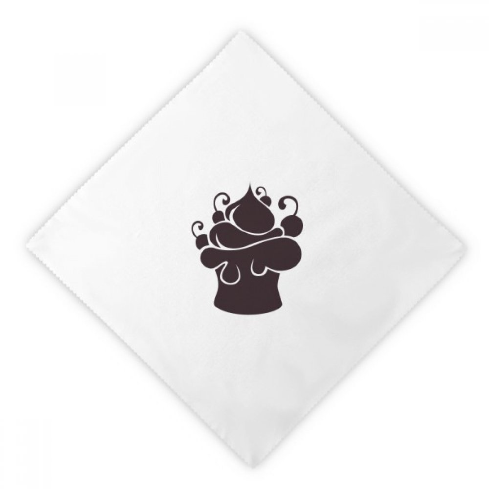 Servilletas de tela reutilizables para cena con silueta de helado negro, pack de 2