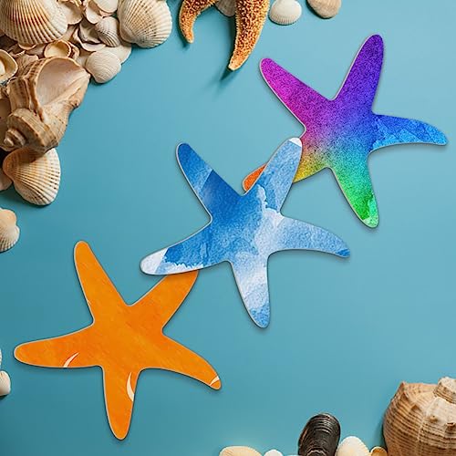 BENECREAT 3Pcs Starfish Wooden Cutouts, Unfinished Wooden Sea Animal Cutouts - Image 3