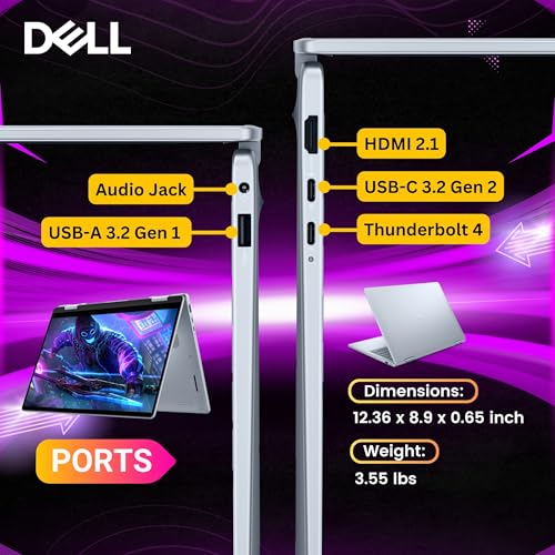 Image of Dell 14 Plus 2-in-1 AI Laptop, 14 inch 2K Touchscreen, Core Ultra 9 288V(48 TOPS), Copilot+ PC, Backlit Keyboard, Fingerprint, 1080p Webcam, Wi-Fi 7, Windows 11 Home, Blue(32GB DDR5 RAM 8533 MHz| 1TB SSD)