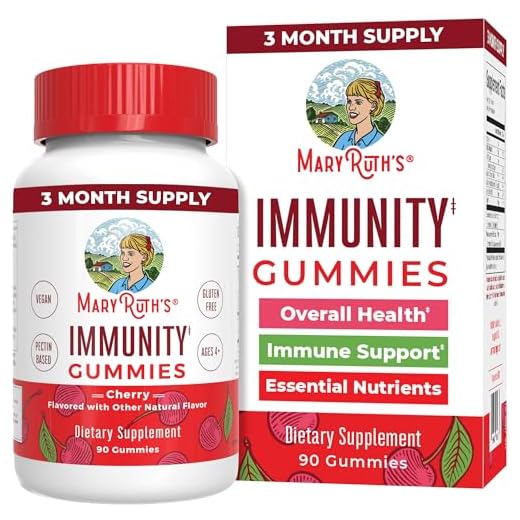 Mary Ruth's 5-1 Immunity Gummies with Elderberry for Kids & Adults | Cherry | Pectin Based | Vegan | 90 Count