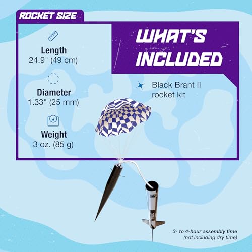 Estes 7243 Black Brant II Rocket-Building Kit, Advanced Dual-Body Flying-Rocket-Model Kit for Ages 10+ - Image 4