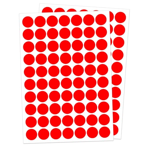 Ouzoustate 1' Red Dot Stickers 1050 PCS Round Circle Stickers Colored Coding Labels