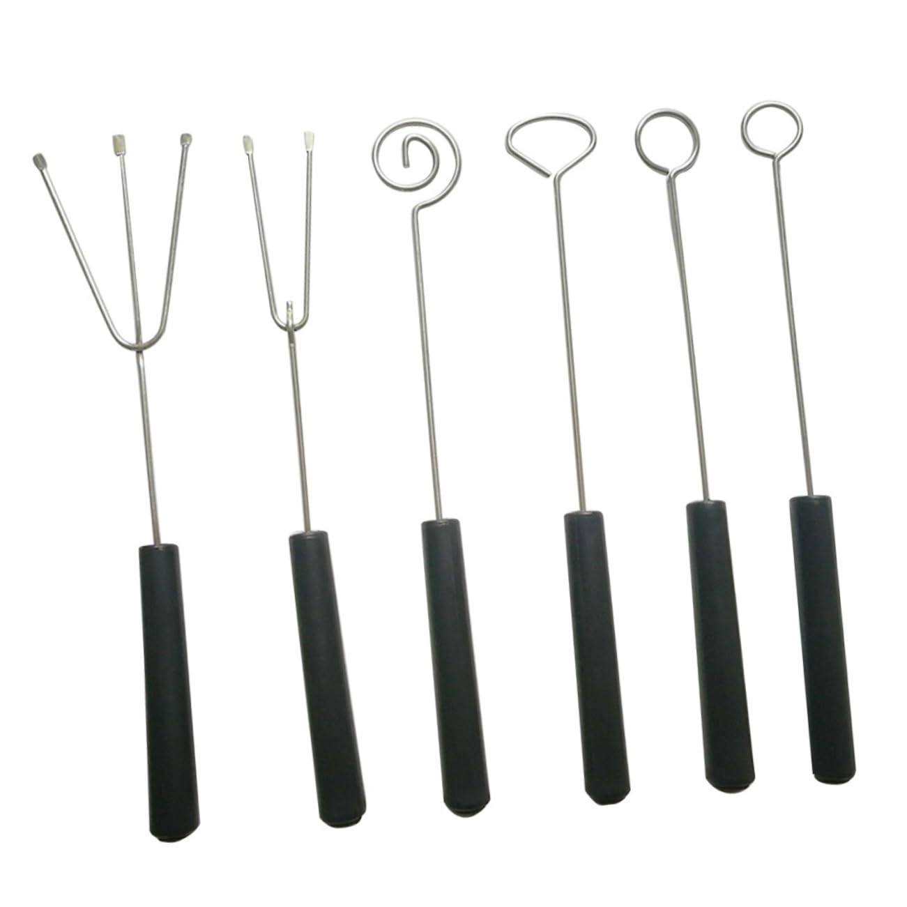 CONGARTENO Essential Baking Candy Making Forks 6pcs Stainless Steel Chocolate Dipping Forks