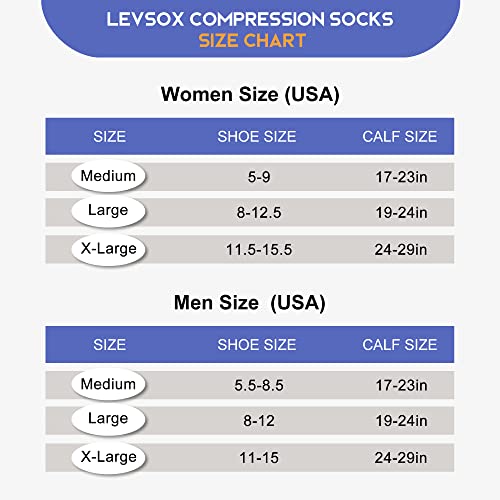 Image of Plus Size Compression Socks for Women Men, Wide Calf Extra Large, 15-20 mmHg, Knee High, for Nurses Pregnant Travel