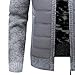 Qolkmuiy-GJ Men's Regular Block Color Open Sweaters Soft Knitted Zipper Cardigan Full Zip Patch Design Sweater (Light Grey,Medium)