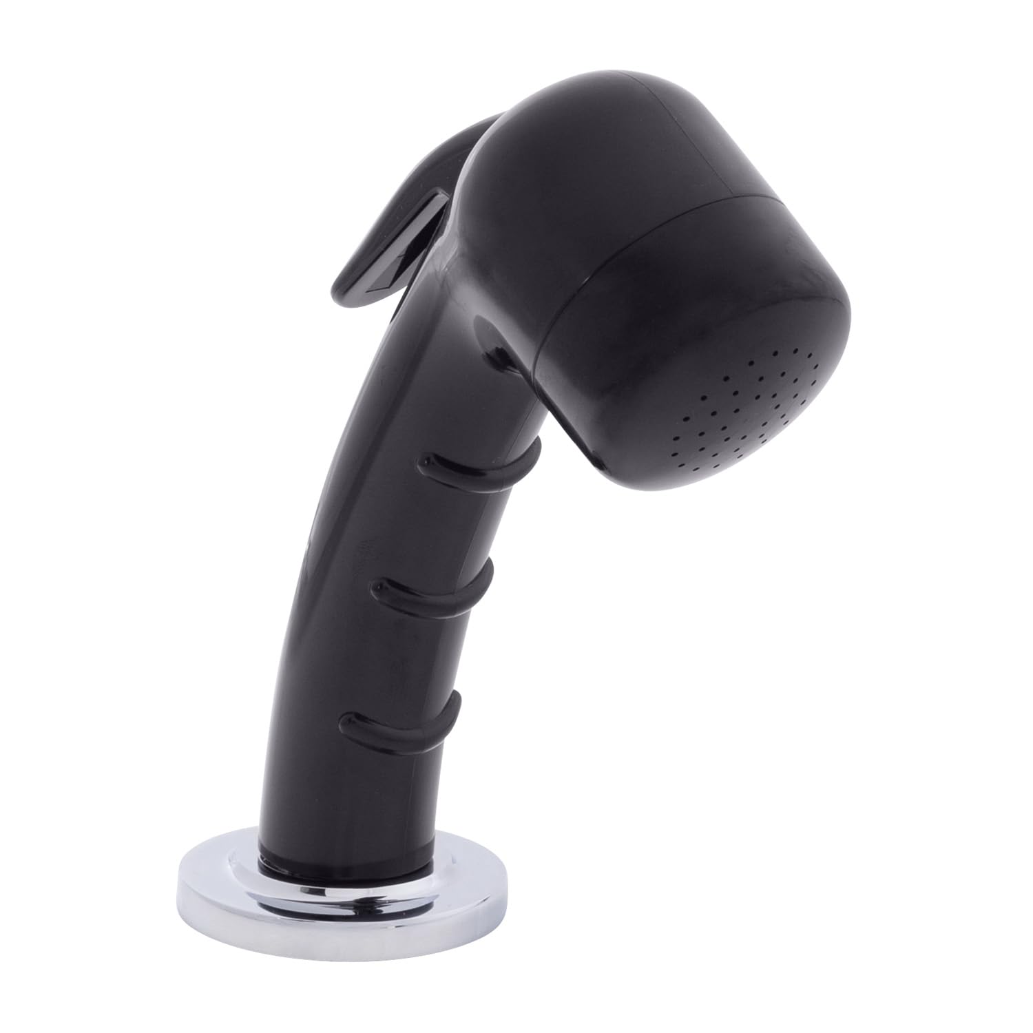 Ambassador Marine Deck-Mount Sprayer- Small Black Sprayer (No Eyelet for Hanging), 6' Stainless Steel Hose, Low Profile Holder - 134-0050-KP-W