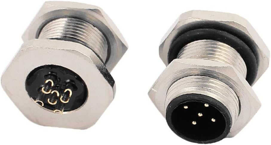 New Lon0167 15pcs M12Q5J-12B Featured AC250V 4A IP67 reliable efficacy Waterproof M12 M/M Metal Connector(id:566 10 69 a88)