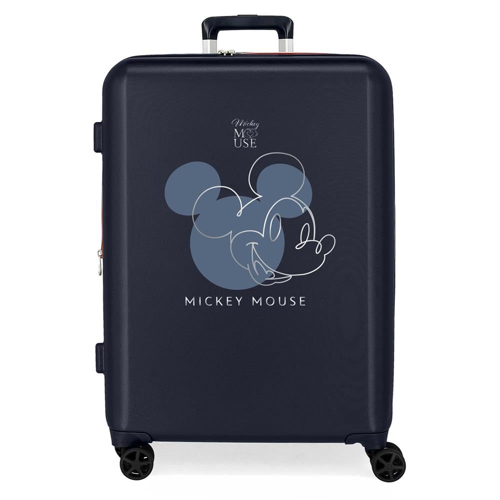 Joumma Disney Mickey Outline Maleta Mediana Azul 48x70x28 cms Rígido 3,98 kgs Cierre TSA ABS 3,98 kgs 79L