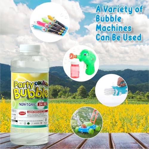 Image of Aditi Toys Bubble Liquid Solution Bottle, 1500ml of Colorful Bubbles Solution, Bubble Refill Bottle, Bubble Maker Liquid for Guns & Camera for Kids Above 3 Years, BIS Approved (Pack of2)