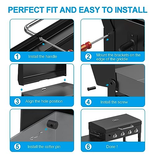 Image of SafBbcue Griddle Hinged Lid for Blackstone 36 Inch Grill Griddle Top Accessories, 36 inch Blackstone Griddle Hard Cover Hood with Thermometer