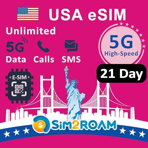 Prepaid eSIM card in the USA, unlimited 5G/4G Internet data in US...