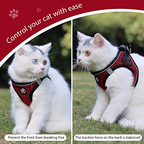 Balabuki Cat Harness Vest For Small And Medium Cats No Pull, Easy Walk Soft Step In Escape Proof Reflective Harness And Leash Set, Xxs Red #TOP4