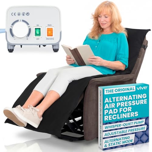 Vive Alternating Air Pressure Seat Pad for Recliner Chairs & Sofas Bed Sore Pressure Sore & Ulcer Prevention Cushion Pad with Quiet Adjustable Pump for Elderly Seniors Home or Hospital Use