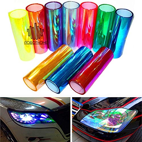 Baceyong Universal Tint Vinyl Wrap Aufkleber Scheinwerferfolie für Motorradscheinwerfer Nebelscheinwerfer Seitenmarkierungsleuchten Windschutzscheibe, wasserdichte dehnbare Schutzfolie