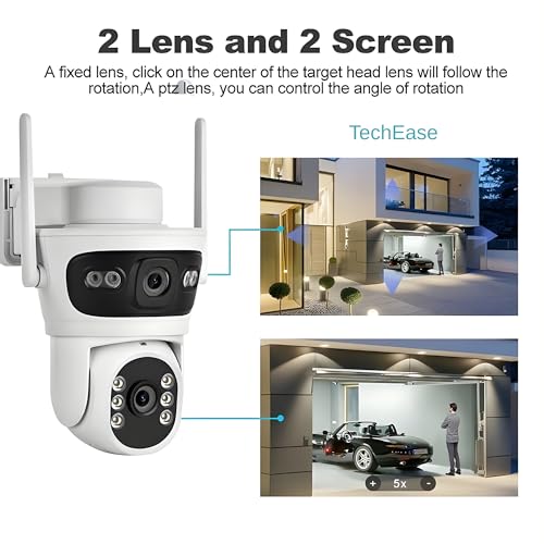 Image of TechEase Solar 4 /5G SIM Based 6MP Dual Lens Outdoor CCTV Camera -Solar Camera Outdoor Weatherproof Always On Video Security Surveillance for Agriculture | Remote Area | Construction Site |