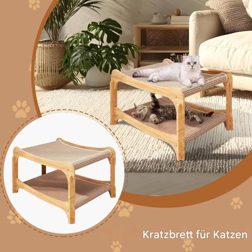 Griffoir pour chat robuste avec tapis interactif pour grands chatons actifs - 7