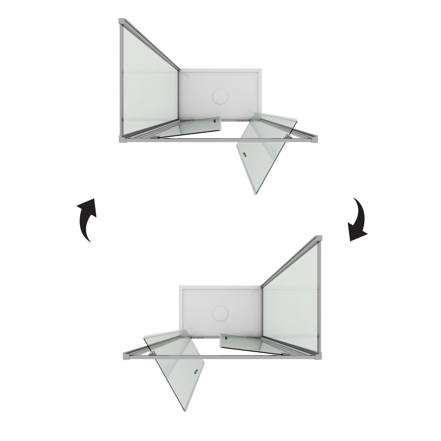Box Doccia Angolare 80x80 cm 2 Ante Battenti in Cristallo Opaco 6mm H198 Aalborg Duo