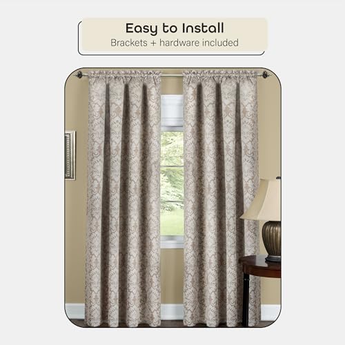 Image of Decorative Window Curtain Rods with Finials, 28 to 48 Inches, 0.75 Diameter - Camino Aspen - Lightweight & Easy to Install, Adjusts Telescopically to Fit Any Window by Achim Home Decor