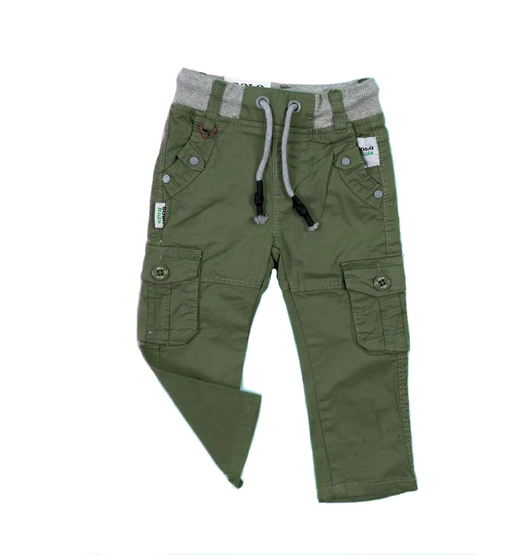 Bold N ElegantKid’s 6 Pocket Cotton Cargo Jogger Pant for Infant Toddler Baby Boy Girl