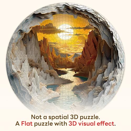 Masseruon Puzzles for Adults 1000 Pieces-Sunset Canyon Round Hard Puzzle - image 2