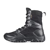 BORZENSK Men's Black Military Boots Breathable and...