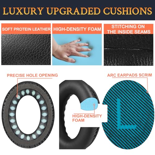 Image of SoloWIT Earpads for Bose Headphones - Black&Blue | For QuietComfort QC15 /QC25 /QC2 /QC35, (SoundTrue /SoundLink) Around-Ear I /II, AE2 /AE2i