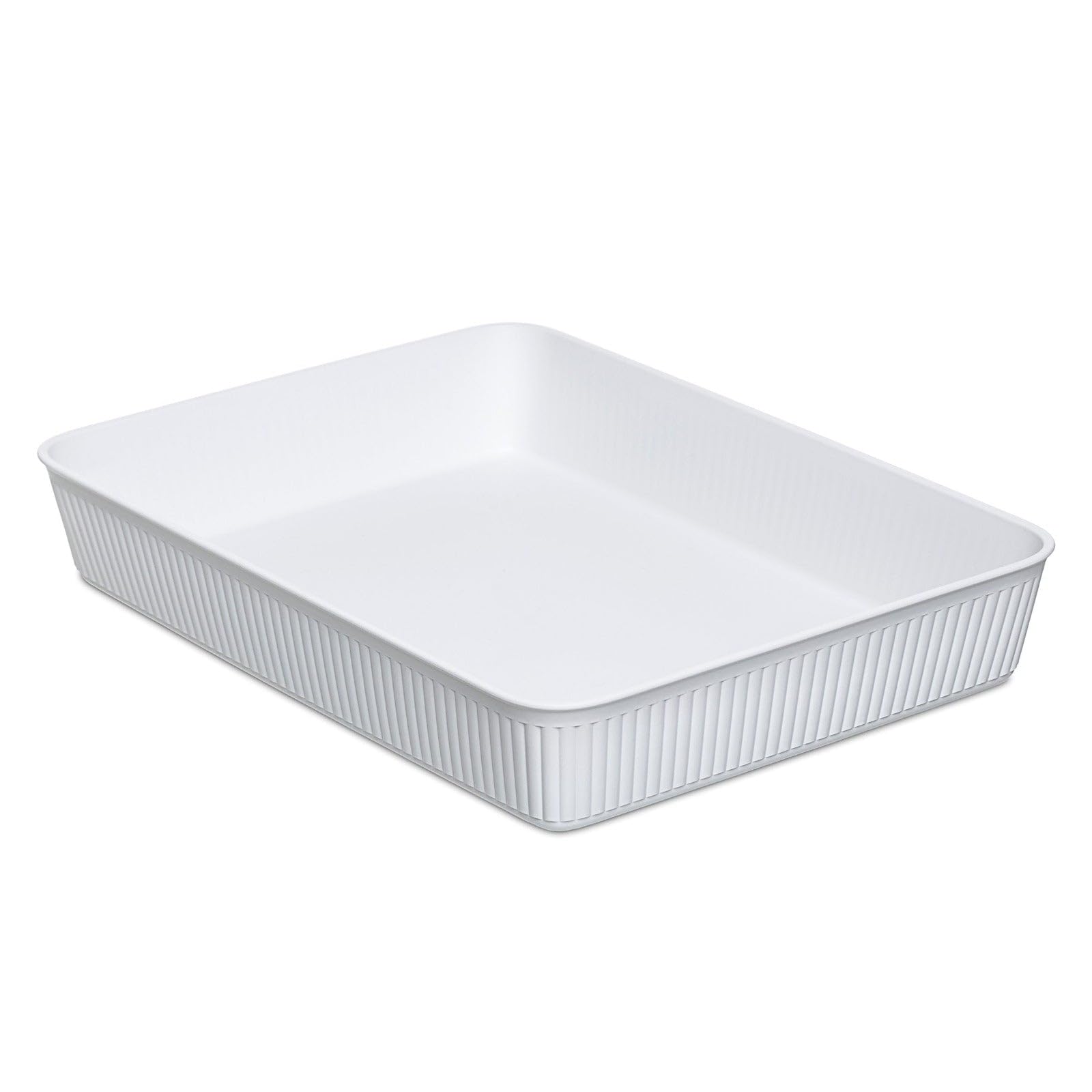 Tatay Caja Organizadora A4 Baobab | Cesta Almacenaje Plastico | Diseño Elegante Funcional | Orden Hogar y Oficina | Plástico Reciclado Libre de BPA | 24,7x33,6x5,6 cm, Blanco