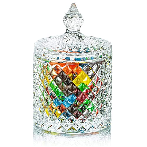 FGXY Platos para Dulces con Tapas Recipientes, Caja de Dulces de Vidrio, para Dulces Tarro Transparente, Bombonera Cristal Tarro, para Galletas De Vidrio, para Almacenar Dulces, Objetos Pequeños Cover