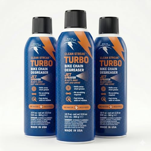 White Lightning Clean Streak Turbo Bike Chain Degreaser – Fast-Drying,