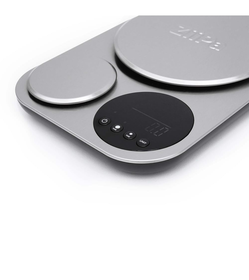 ZiiPa • Balance SEROLA Double Plateforme Précise • Jusqu’à 5kg • Multi-unités • Écran LCD • Récipient Inclus • Ultra Compacte