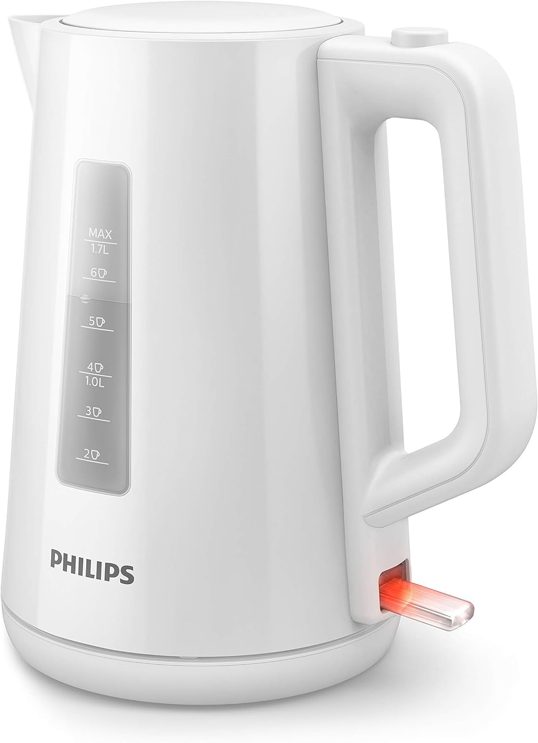 Philips HD9318/00 Wasserkocher Serie 3000 1,7l Federdeckel LED-Anzeige weiß HD2581/00 Toaster Brötchenaufsatz 8 Bräunungsstufen