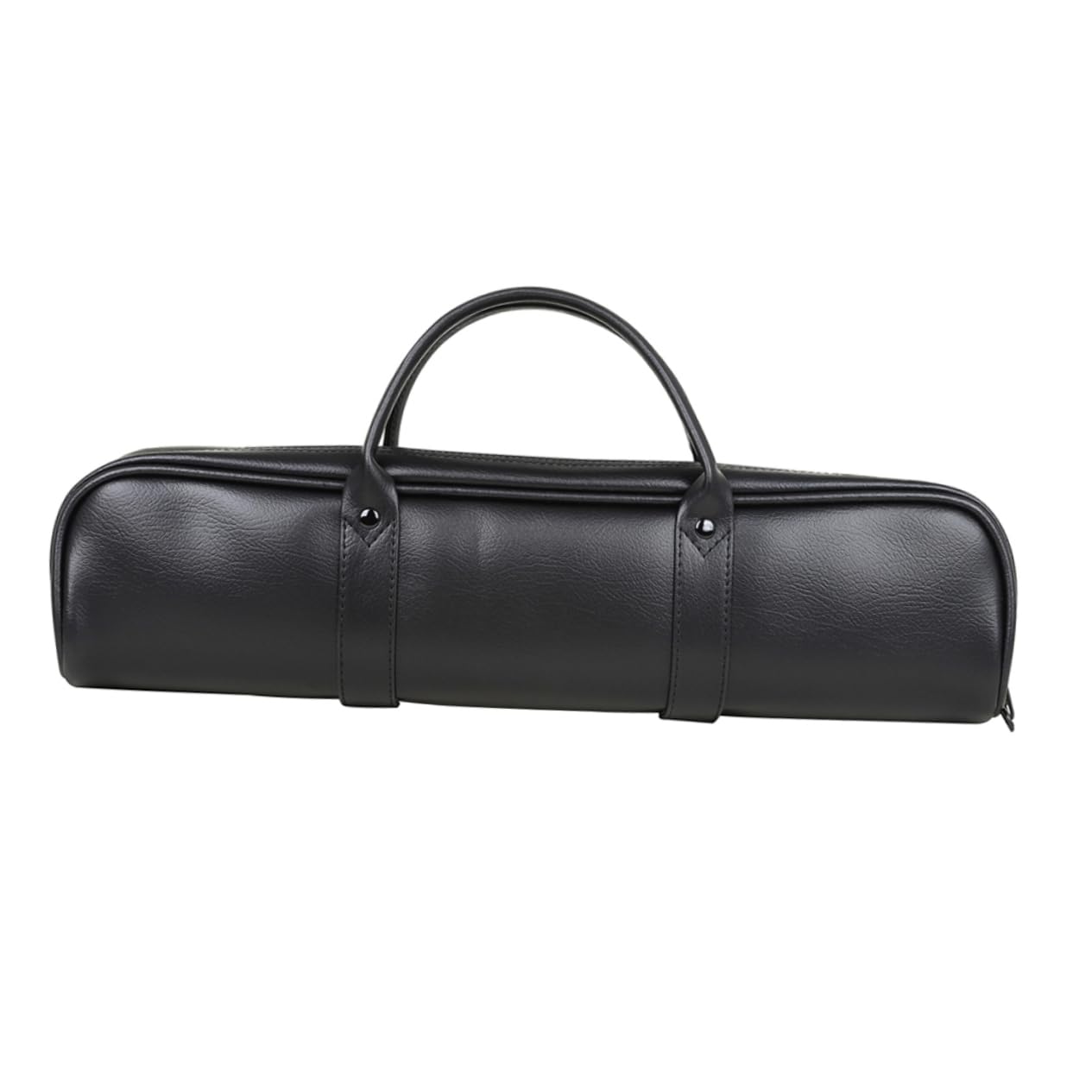 BESTonZON Durable Black Leather Flute Storage Bag Lightweight Instrument Carrying Case Convenient Zipper Design for Outdoor Performances Flute Container for Easy Transport