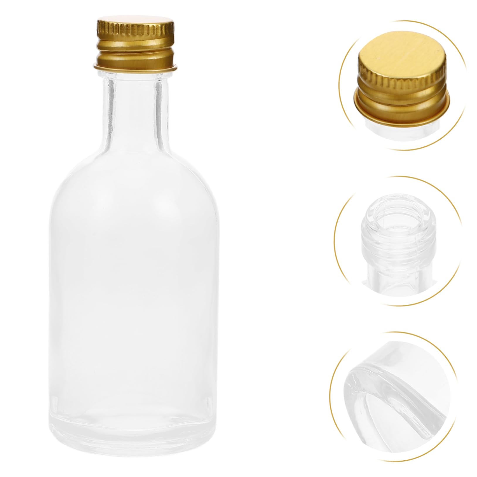 GARVALON 10 Kleiner Glasflaschen mit Deckel 50ml Tragbar und Benutzerfreundlich Transparente Kleine Flaschen zum Befüllen für Reisen und Unterwegs
