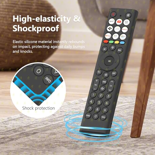 Image of RAYA Silicone Cover Compatible with 2026 Hisense TV Remote E7Q / E75Q / U7Q / A4Q / A6Q / A7Q / Q6Q Model TV Remote Protection Case (Black)