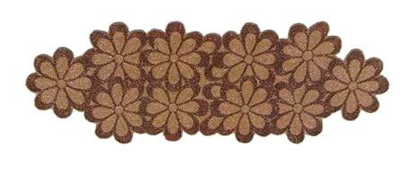 FliHaut Premium Handcrafted Beautiful Beaded Table Runner (12 x 35 x 0.25 inches) (Beige and Golden Flower)