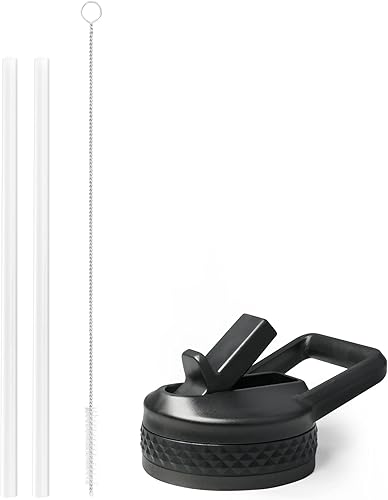 Trebo Tapa para botella de agua con popotes de repuesto para botellas de 32 onzas, 40 onzas, 64 onzas, 87 onzas, 128 onzas de boca