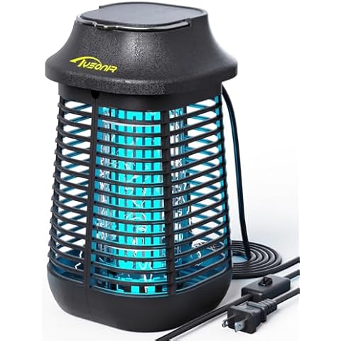 Bug Zapper 4200V for Outdoor and Indoor, 9.84 Ft Power Cord with Switch, Waterproof Electric Mosquito Zappers(3rd Generation), Mosquito lamp, Electronic Bug Zapper Light Bulb Cover