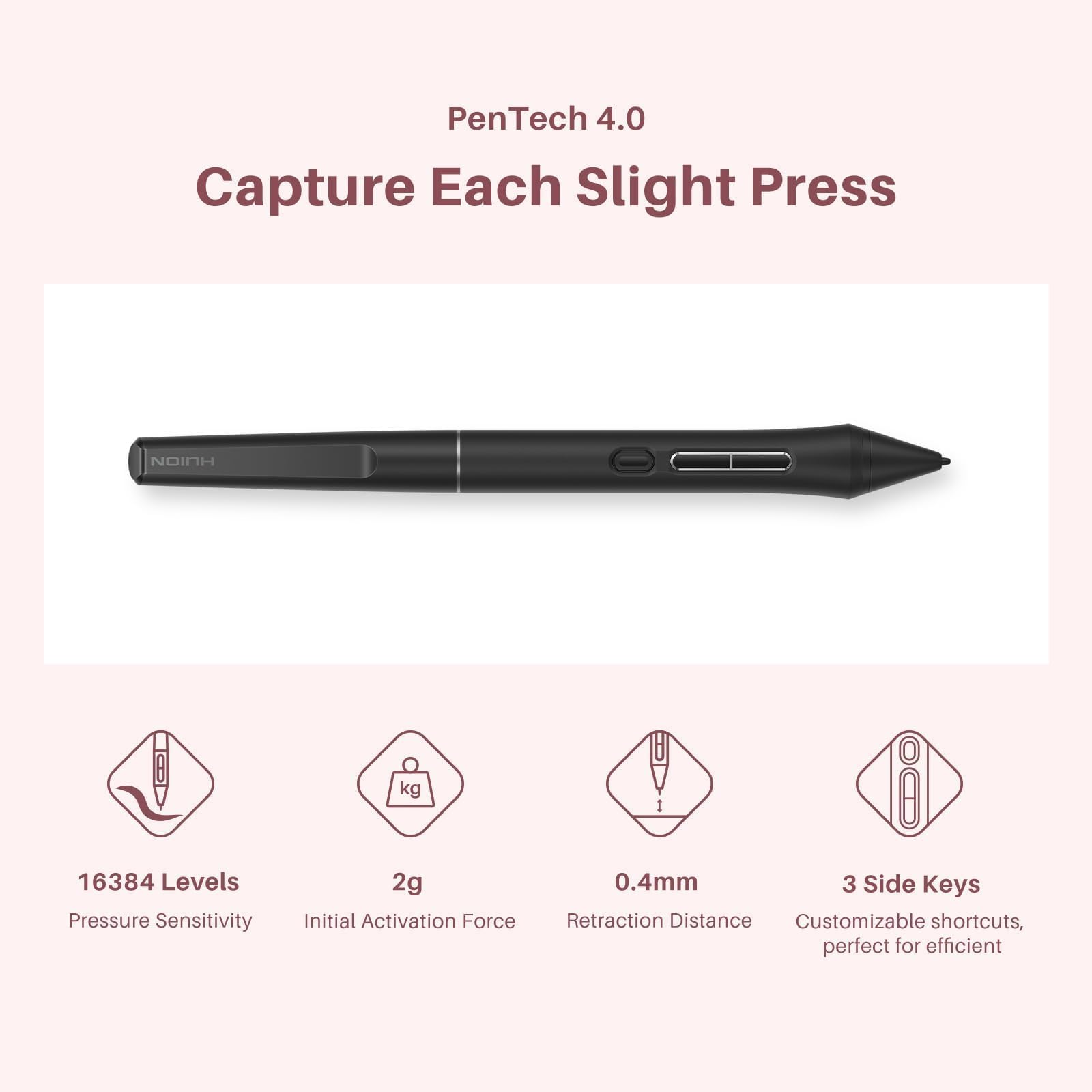 HUION Kamvas 13 (Gen 3) Ekranlı Çizim Tableti, 13.3 İnç Tuval Cam