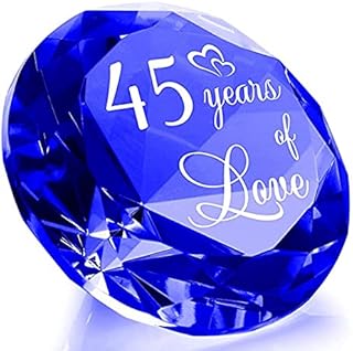 45 Years Anniversary Wedding Gifts for Couple 45th Sapphire Wedding Romantic Gifts for Wife 45 Years of Love Sapphire K9 Crystal Keepsake for Parents