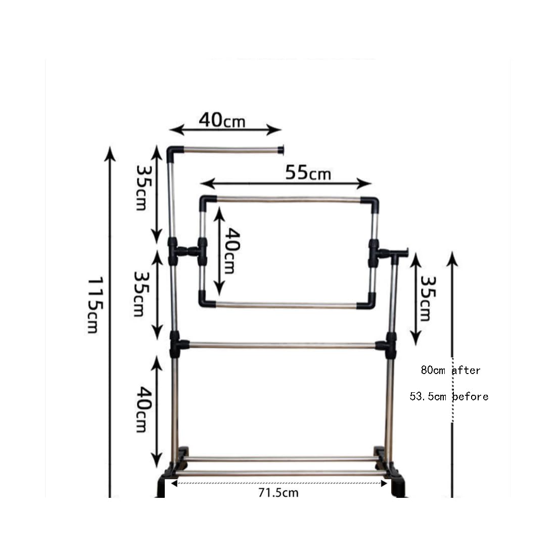 Soporte de Bordado de Acero Inoxidable de Altura Ajustable: Bastidor de Suelo para Manualidades, Soporte de Costura, Mesa Ajustable de 100 cm para Costura y Bordado.