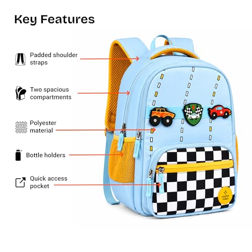 Image of Nasher Miles Polyester Backpack | Ideal for Preschool, Kindergarten, College, School, Office& Travel | Toddler, Girls, Boys, Men, Women